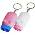 Roze varken Mini Led Sleutelhanger, aangepaste zonne-sleutelhangers / keyring voor relatiegeschenken