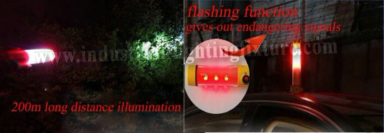 Gele Led auto noodsituatie geleid oplaadbare zaklamp met 9 LEDs
