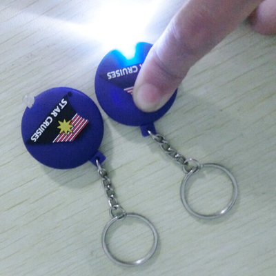 Één Tweezijdig Zacht pvc Keychain, Hoge Helderheids LEIDEN Flitslicht Keychain