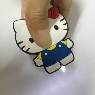 Leuk Geleid Zacht pvc Plastic Hello Kitty Keychain Mini voor Zaktoebehoren