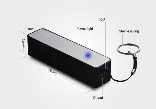 Witte 2600mAh-Celtelefoon het Laden Post, Draagbare de Batterijlader van Keychain van de Machtsbank